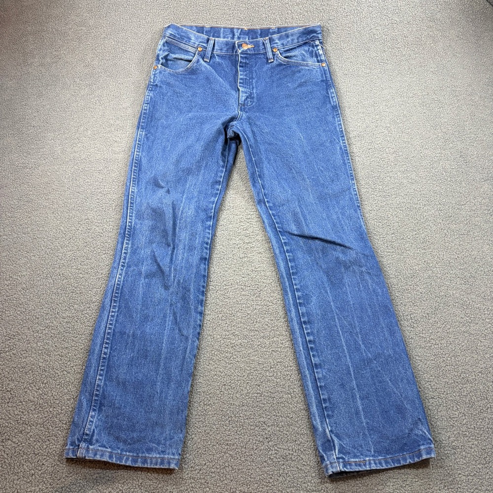 Wrangler Jeans Mens 32x32 Blue 936PWD Cowboy Cut Slim Fit Rigid Denim Pants
